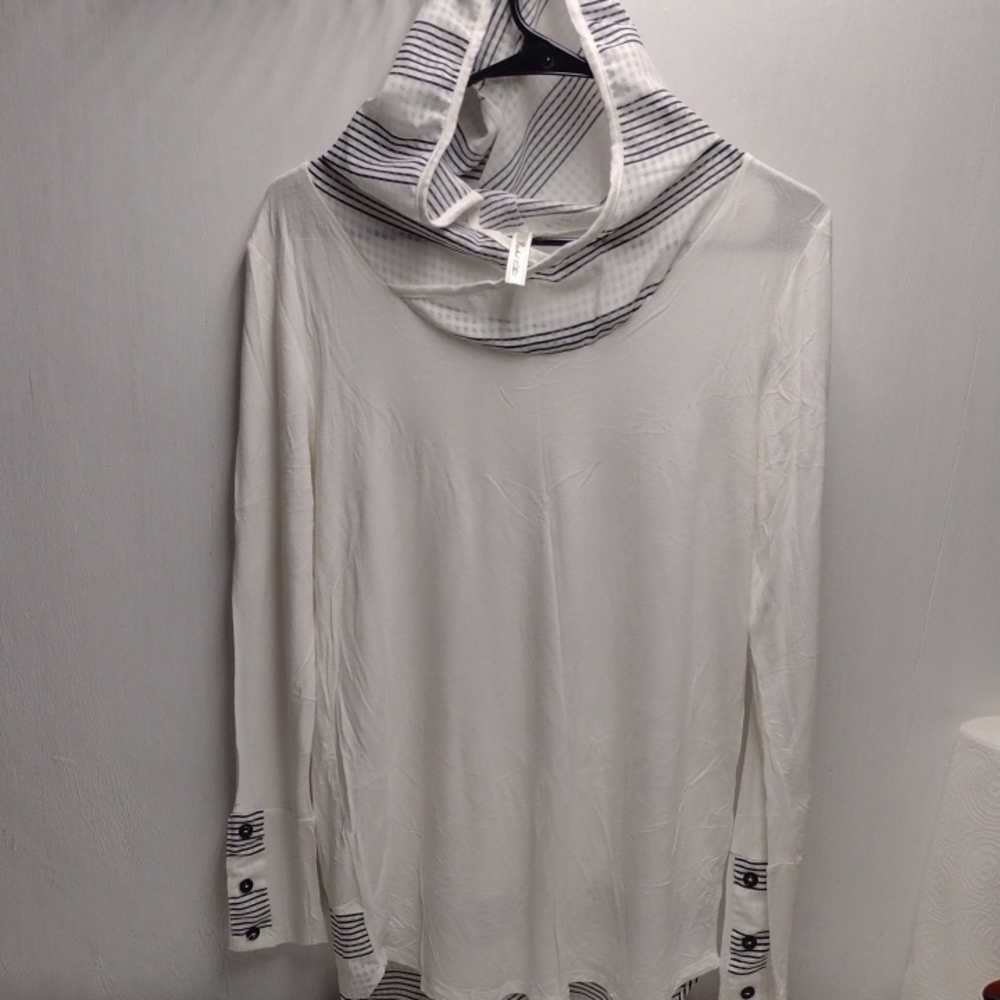Rachel Kate White and Black Striped Hoodie